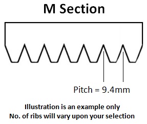 3310M16 Medway Poly V Belt (8408M16)