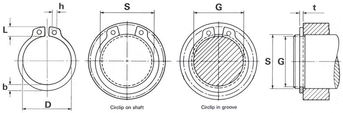D1400/1250 125mm External Circlip (Pack of 10)