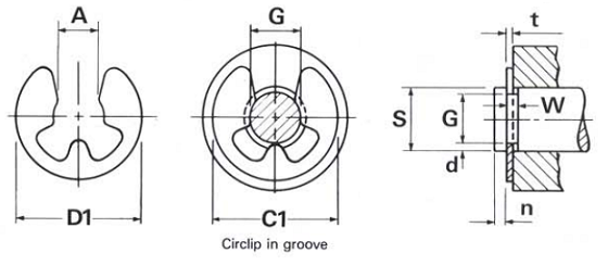 D1500/0190 19mm E Clip (Pack of 100)